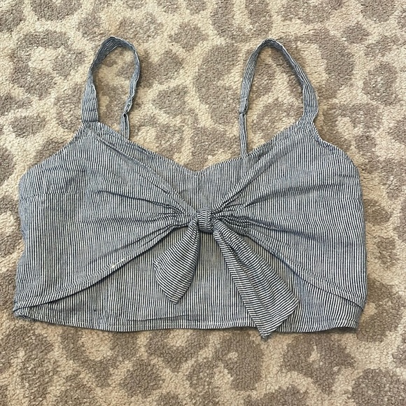 Abercrombie & Fitch Stripe Crop Top XL - Picture 1 of 5